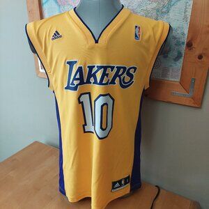Adidas NBA LA Lakers Jersey Yellow Polyester Men's Size S RN#119208